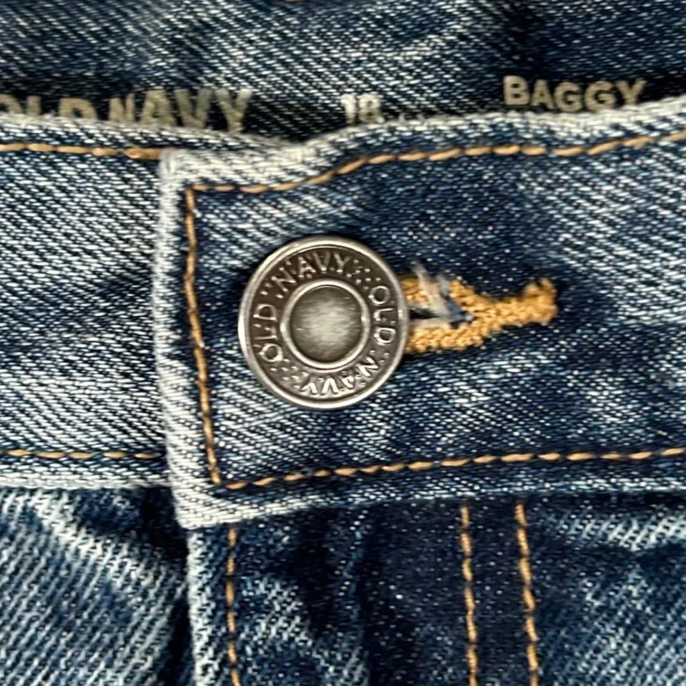 Old‎ Navy Kids Baggy Carpenter Jeans Blue Denim Adjustable Waist Size 18